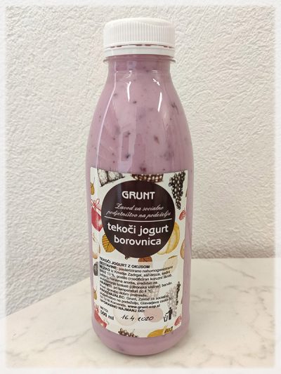 Tekoči jogurt z okusom - Borovnica - 0,5 l